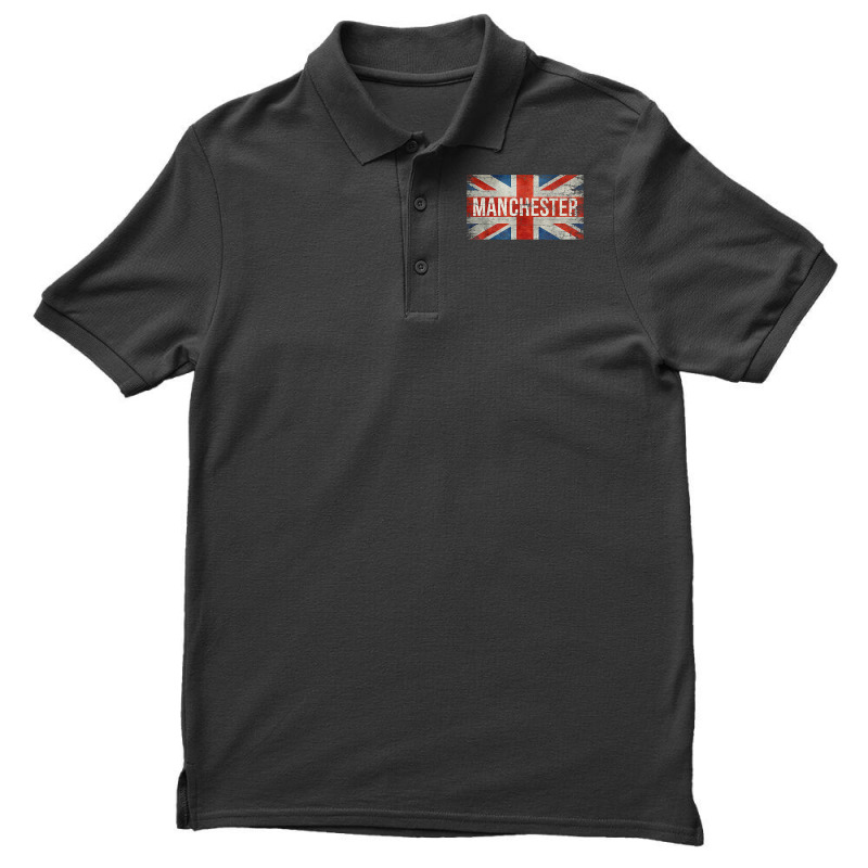 Manchester England United Kingdom British Flag Vintage T Shirt Men's Polo Shirt | Artistshot