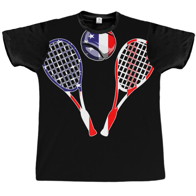 Tennis American Flag 4th Of July Funny Men Boys Kids Graphic T-shirt | Artistshot