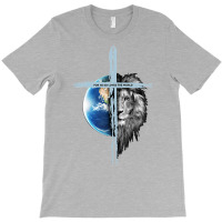 Jesus Lion Of Judah Christian Earth Cross Lion T-shirt | Artistshot