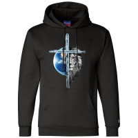 Jesus Lion Of Judah Christian Earth Cross Lion Champion Hoodie | Artistshot