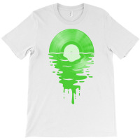 Cool Music Vinyl Record Sunset Melting Green  (1) (1) T-shirt | Artistshot