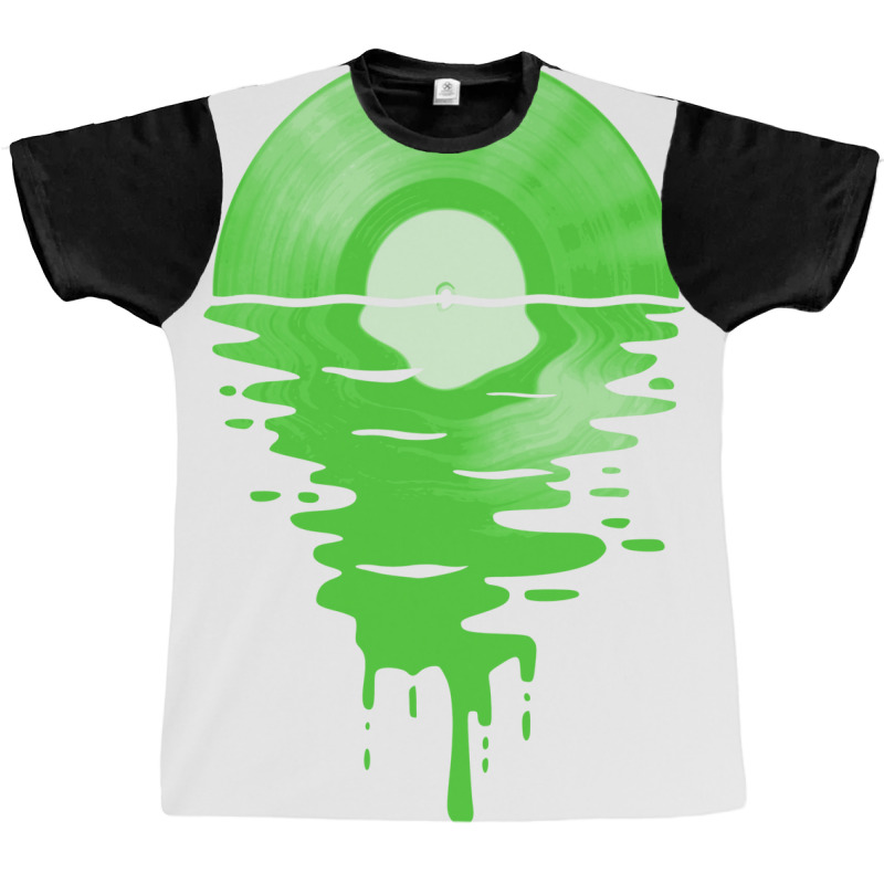 Cool Music Vinyl Record Sunset Melting Green  (1) (1) Graphic T-shirt by lakomabuniau | Artistshot