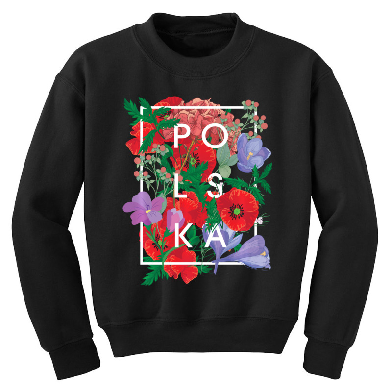 Limited Edition Flowers Of Poland Word Art Polska Polish Pride Youth Sweatshirt by Pannell Quintero | Artistshot