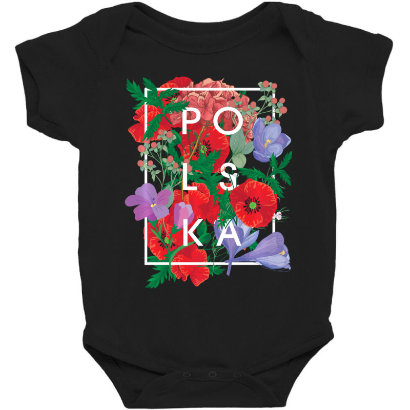 Limited Edition Flowers Of Poland Word Art Polska Polish Pride Baby Bodysuit by Pannell Quintero | Artistshot