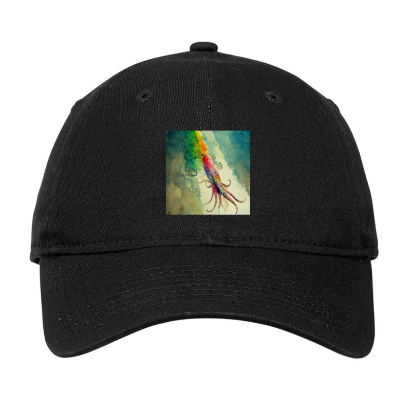 Limited Edition Squid Shooting Rainbow Ink Adjustable Cap | Artistshot