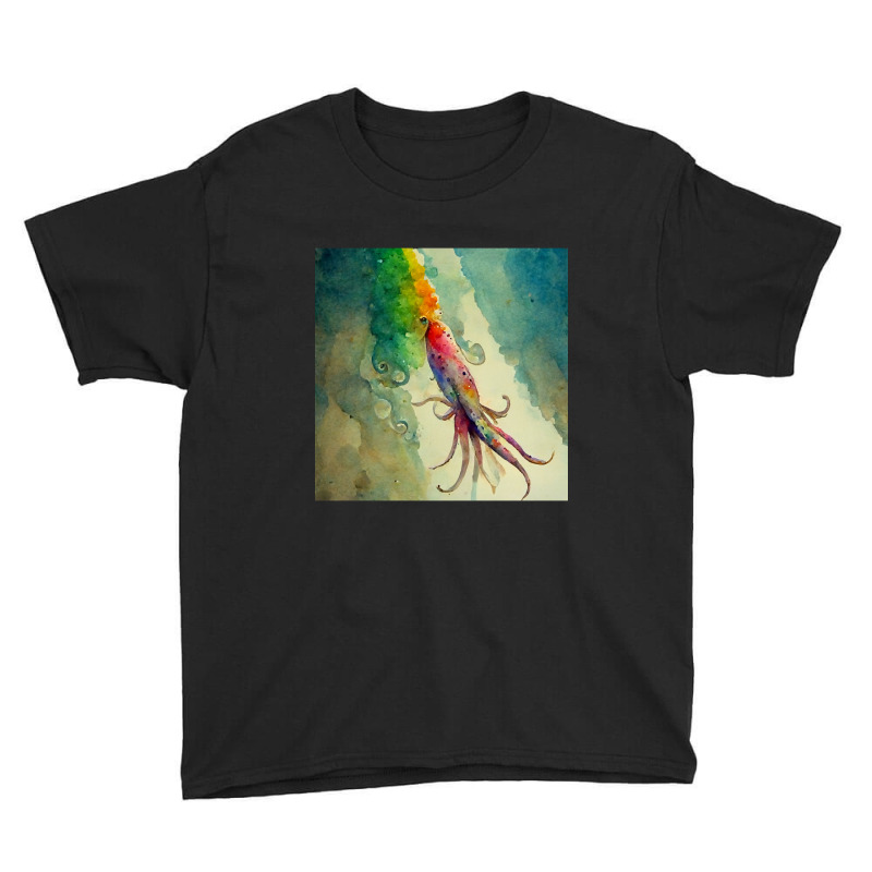 Limited Edition Squid Shooting Rainbow Ink Youth Tee | Artistshot