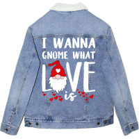 Funny 80s Gnome Valentines Day Quote  (1) (1) (1) (1) Unisex Sherpa-lined Denim Jacket | Artistshot