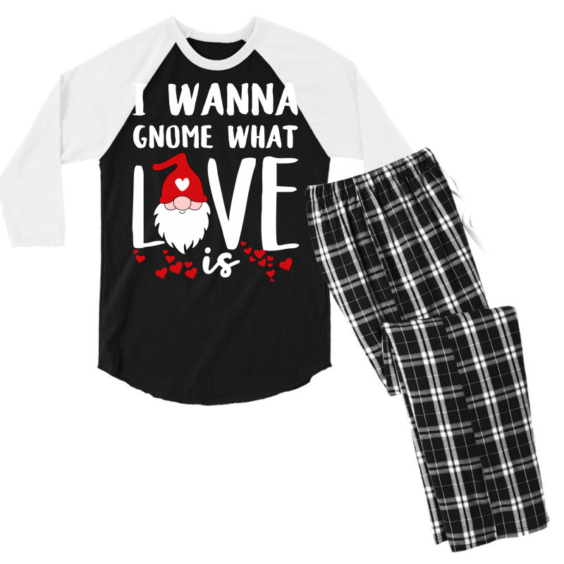 Funny 80s Gnome Valentines Day Quote  (1) (1) (1) (1) Men's 3/4 Sleeve Pajama Set | Artistshot