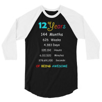 12 Years Old 12th Birthday Born In 2008 Birthday Gift 3/4 Sleeve Shirt | Artistshot