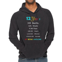 12 Years Old 12th Birthday Born In 2008 Birthday Gift Vintage Hoodie | Artistshot