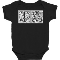 Tv   Initials T V Name Surname Onomastics Onomatology T Shirt Baby Bodysuit | Artistshot