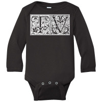 Tv   Initials T V Name Surname Onomastics Onomatology T Shirt Long Sleeve Baby Bodysuit | Artistshot