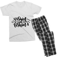 Wishin' I Was Fishin Men's T-shirt Pajama Set | Artistshot