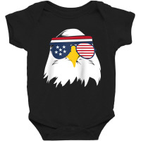 Eagle Usa Glasses Headband Patriotic American 4th Of July Raglan Baseb Baby Bodysuit | Artistshot