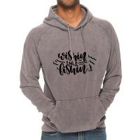 Wishin' I Was Fishin Vintage Hoodie | Artistshot