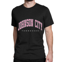 Johnson City Tennessee Tn Varsity Style Pink Text Premium Classic T-shirt | Artistshot