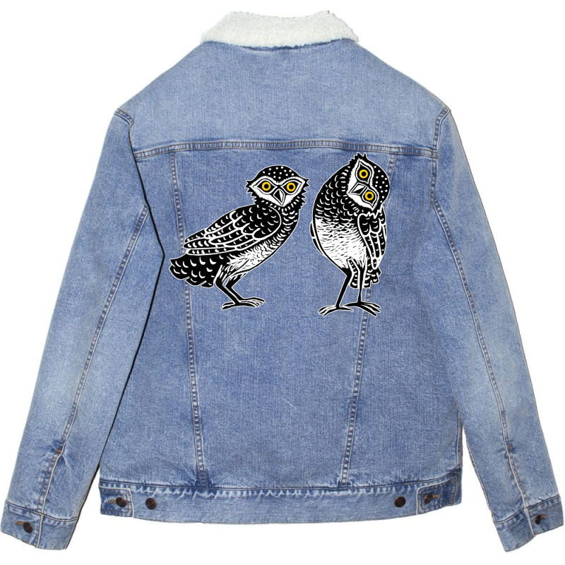 Curious Burrowing Girl Unisex Sherpa-Lined Denim Jacket by sbusiozald | Artistshot