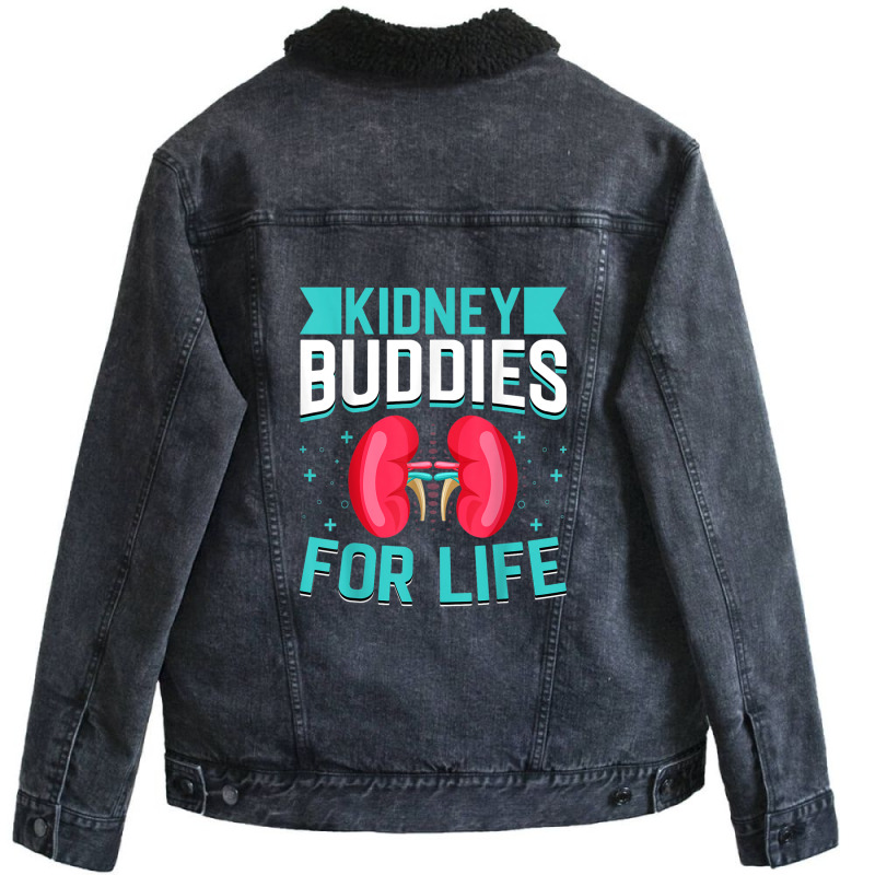 Kidney Donor - Kidney Buddies For Life Kidney Donation Unisex Sherpa-Lined Denim Jacket by ChristinaMarieCavanaugh | Artistshot