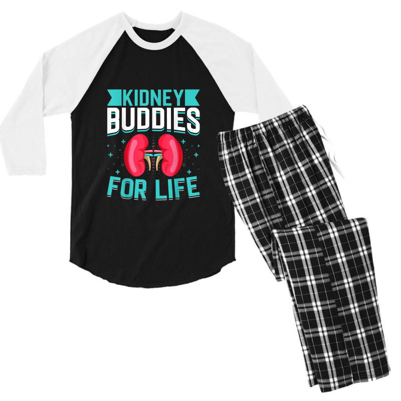 Kidney Donor - Kidney Buddies For Life Kidney Donation Men's 3/4 Sleeve Pajama Set by ChristinaMarieCavanaugh | Artistshot