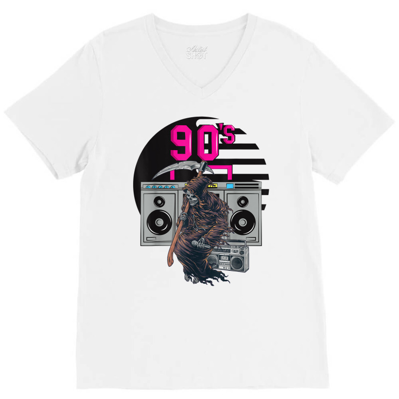 Grimreapermusicisundyingretro90smusic Classic  (1) (1) (1) V-Neck Tee by kaistosylinj | Artistshot