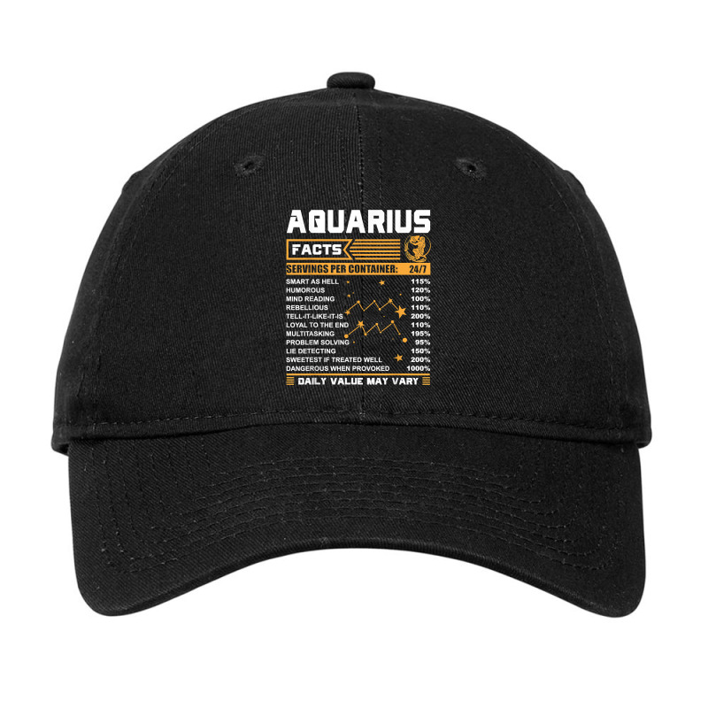 Aquarius Facts Zodiac  Funny Aquarius Birthday Gifts Adjustable Cap by Bradley | Artistshot