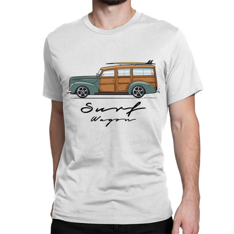 Surf Wagon Cloud Mist Gray Classic T-shirt by yenalsardao | Artistshot