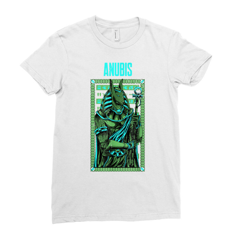 Turquoise Graphic Anubis God Figure T Shirt Ladies Fitted T-Shirt by katheleenweb0 | Artistshot