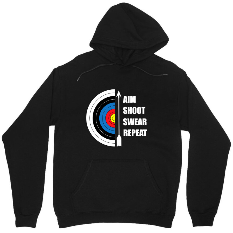 Archery Aim Shoot Swear Repeat Target Arrow Funny Unisex Hoodie | Artistshot