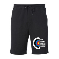 Archery Aim Shoot Swear Repeat Target Arrow Funny Fleece Short | Artistshot