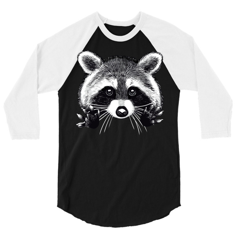 Digital Illustration Of A Little Raccoon Buddy. 3/4 Sleeve Shirt | Artistshot