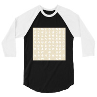 Japanese Hiragana Creme 3/4 Sleeve Shirt | Artistshot