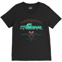 Hot Rod Patina Neptune Green V-neck Tee | Artistshot