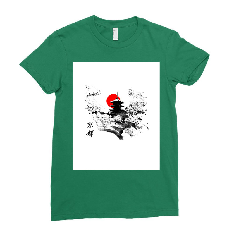 Kyoto Japan Old Capital Graphic Ladies Fitted T-Shirt by djogobeydae | Artistshot