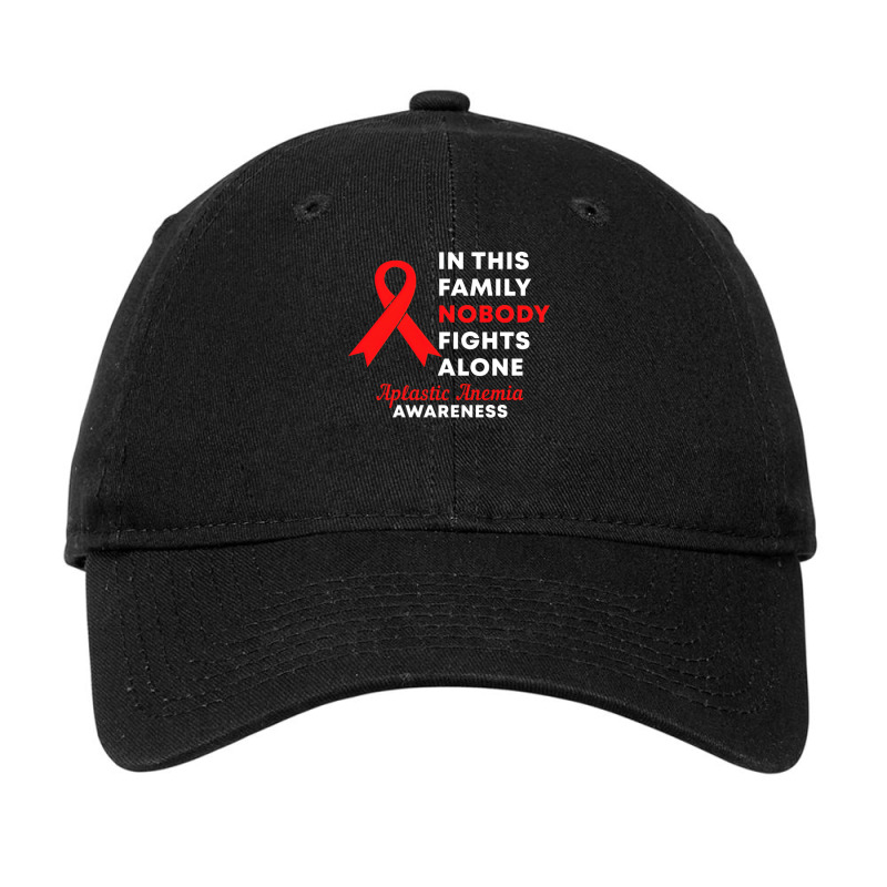 In This Family Nobody Fights Alone Aplastic Anemia Awareness Adjustable Cap by omodunudanue | Artistshot