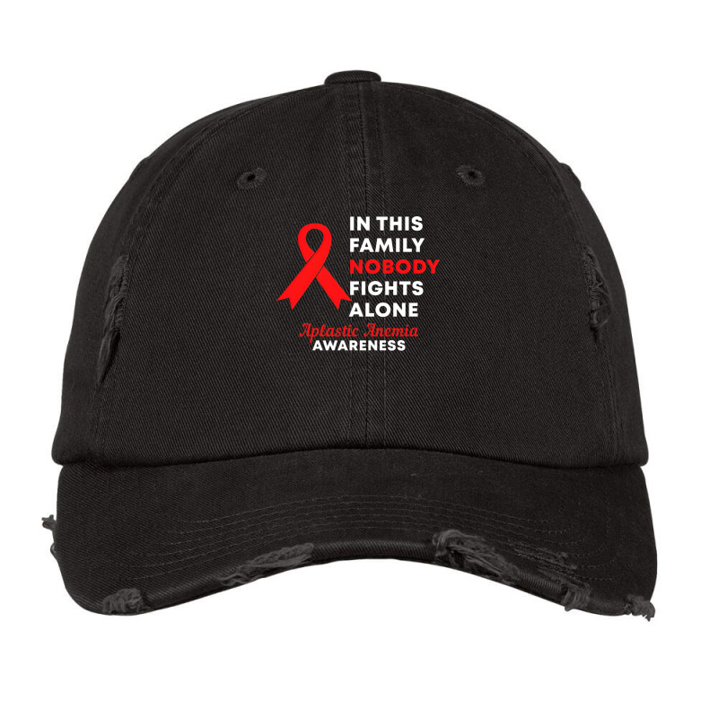 In This Family Nobody Fights Alone Aplastic Anemia Awareness Vintage Cap by omodunudanue | Artistshot