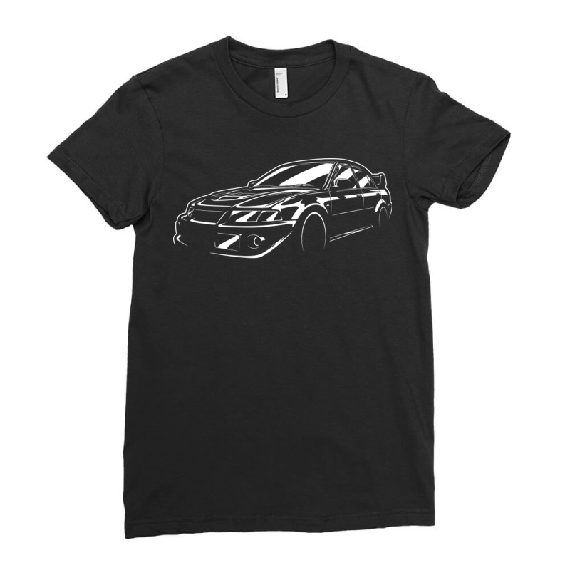 Tommi Makinen Lancer Evo Silhouette Ladies Fitted T-Shirt by ArlenMadera | Artistshot