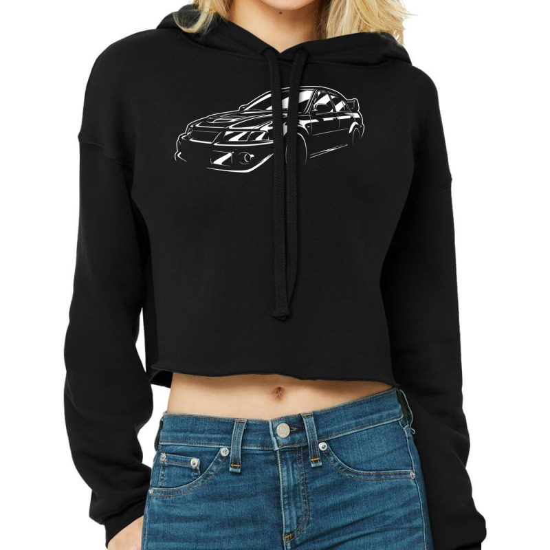 Tommi Makinen Lancer Evo Silhouette Cropped Hoodie by ArlenMadera | Artistshot