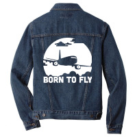 Born To  Aircrafts Pilots Design Those Who Love To Girl Men Denim Jacket | Artistshot