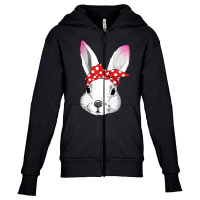 Rabbit Bandana Youth Zipper Hoodie | Artistshot