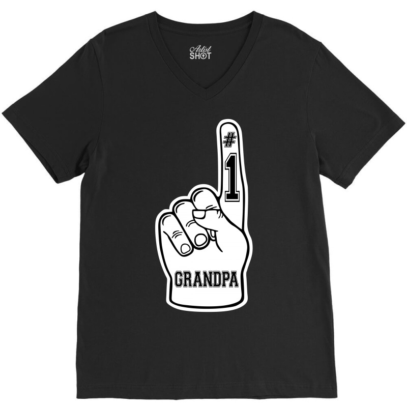 Number One Grandpa ( #1 Grandpa ) V-neck Tee | Artistshot