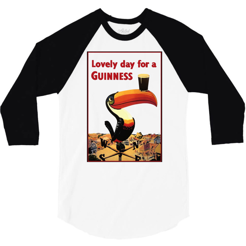 Lovely Day For A Guinness Letter 3/4 Sleeve Shirt | Artistshot