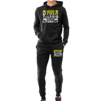 Warning May Start Talking About Literacy - Literacy Teacher Hoodie & Jogger Set | Artistshot