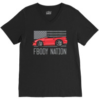 F Body Nation Red V-neck Tee | Artistshot