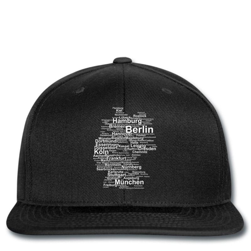 Germany Map Silhouette Towns Cities Berlin Hamburg Travel Premium T Sh Printed Hat | Artistshot