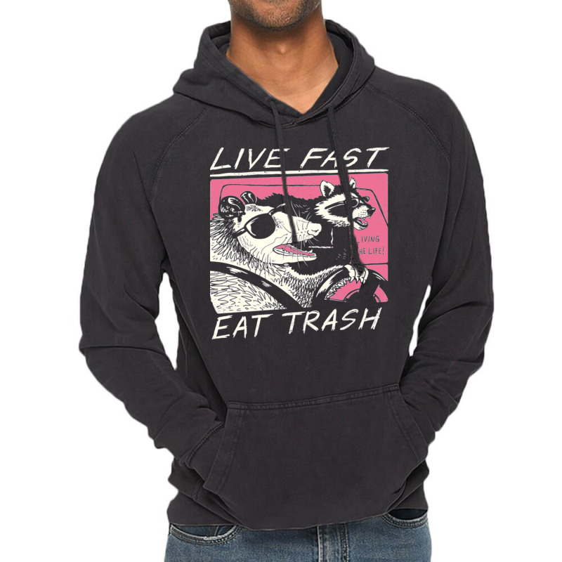 Live Fast Eat Trash Vintage Hoodie | Artistshot