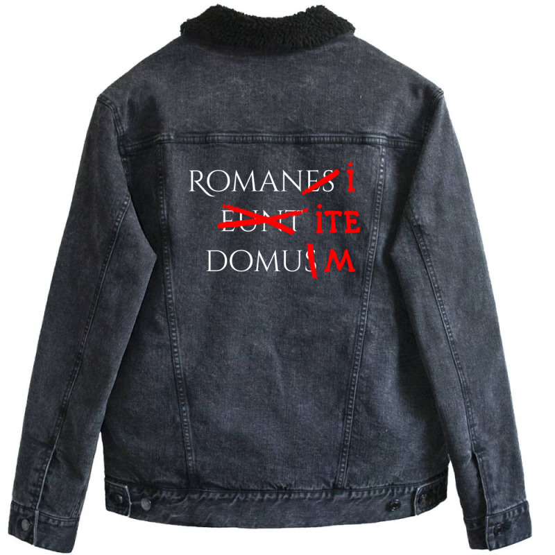 Romans Go Home (white) Unisex Sherpa-Lined Denim Jacket by EvanWayneCofer | Artistshot