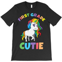 First Day Of School 1st First Grade Cutie Girls Unicorn T-shirt | Artistshot