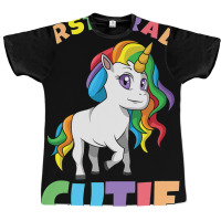 First Day Of School 1st First Grade Cutie Girls Unicorn Graphic T-shirt | Artistshot