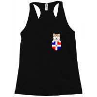 Limited Edition Dominican Republic Flag Akita Dog In Pocket Racerback Tank | Artistshot