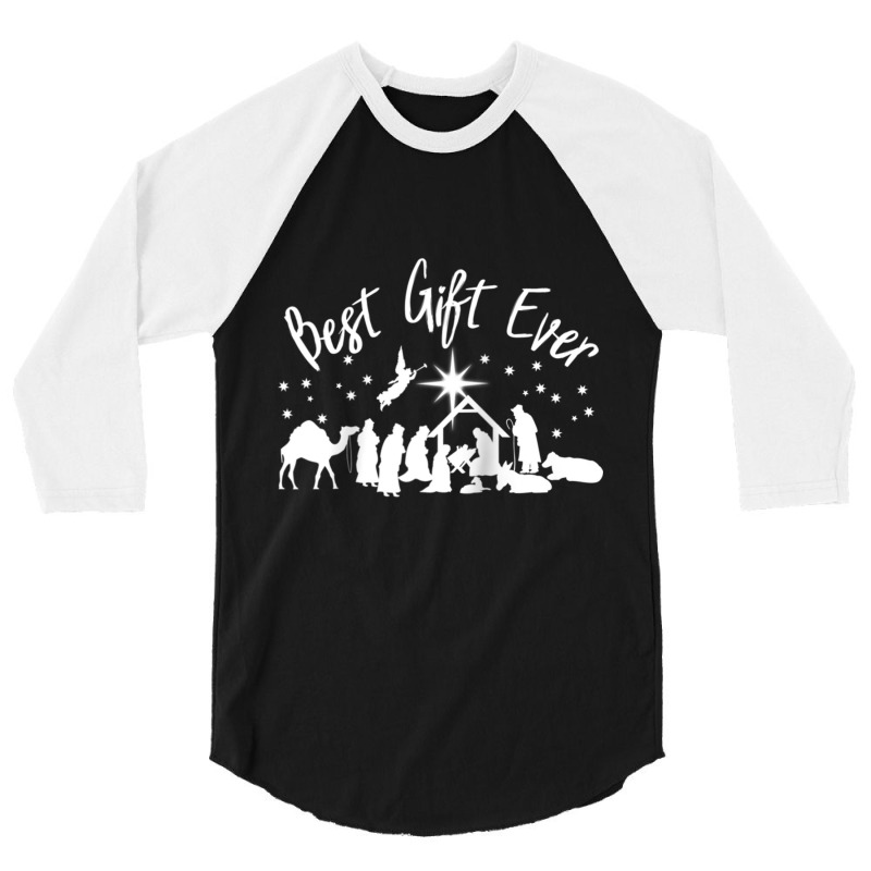 Best Gift Ever Christian Christmas Jesus Nativity Religious Raglan Bas 3/4 Sleeve Shirt by tarnilot | Artistshot